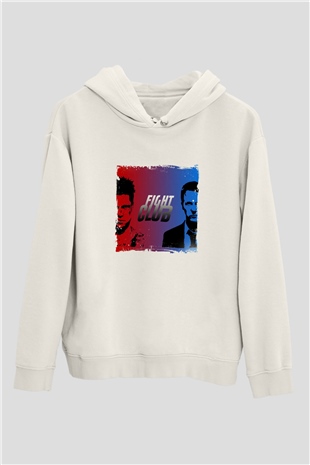 Brad Pitt Unisex Baskılı Beyaz Kapüşonlu Sweatshirt