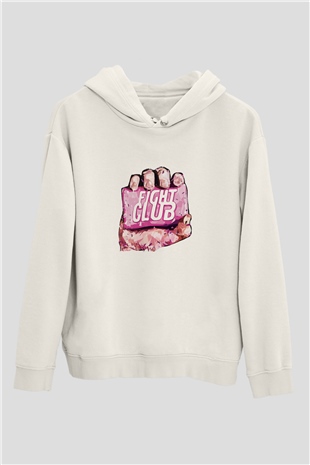 Brad Pitt Unisex Baskılı Beyaz Kapüşonlu Sweatshirt