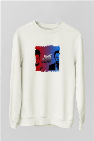 Brad Pitt Unisex Baskılı Beyaz Sweatshirt