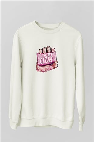 Brad Pitt Unisex Baskılı Beyaz Sweatshirt