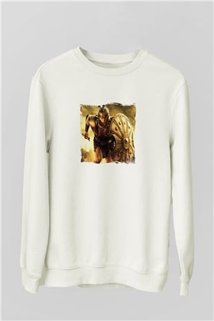 Brad Pitt Unisex Baskılı Beyaz Sweatshirt