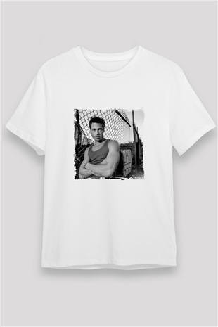 Brad Pitt Unisex Baskılı Beyaz Tişört
