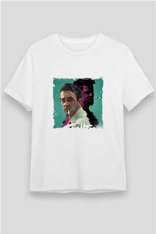 Brad Pitt Unisex Baskılı Beyaz Tişört