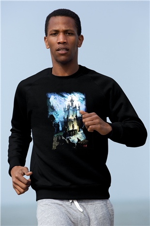 Bran Kalesi Siyah Unisex Sweatshirt