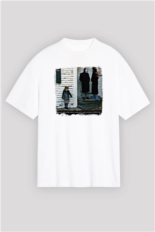 Brand New Baskılı Unisex Beyaz Oversize Tişört