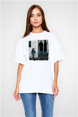 Brand New Baskılı Unisex Beyaz Oversize Tişört