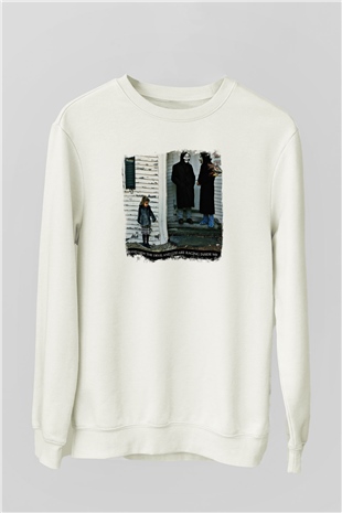 Brand New Baskılı Unisex Beyaz Sweatshirt