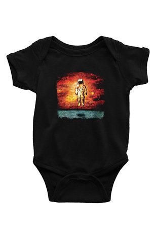 Brand New Baskılı Unisex Siyah Bebek Body - Zıbın