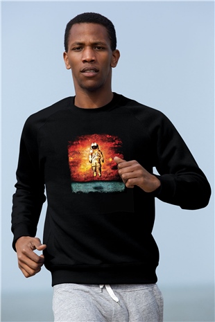 Brand New Baskılı Unisex Siyah Sweatshirt
