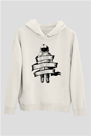 Brand New Beyaz Unisex Kapüşonlu Sweatshirt