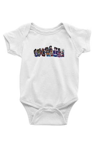 Brawl Stars Baskılı Beyaz Unisex Bebek Body - Zıbın