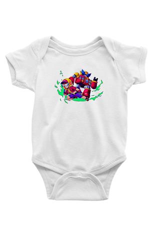 Brawl Stars Baskılı Beyaz Unisex Bebek Body - Zıbın