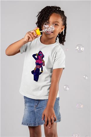 Brawl Stars Baskılı Beyaz Unisex Beyaz Çocuk Tişört - Tshirt