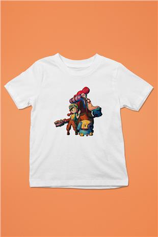 Brawl Stars Baskılı Beyaz Unisex Beyaz Çocuk Tişört - Tshirt