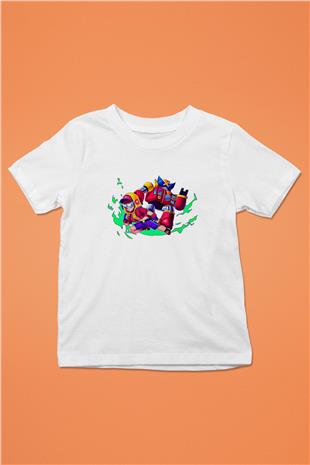 Brawl Stars Baskılı Beyaz Unisex Beyaz Çocuk Tişört - Tshirt