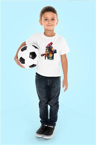 Brawl Stars Baskılı Beyaz Unisex Beyaz Çocuk Tişört - Tshirt