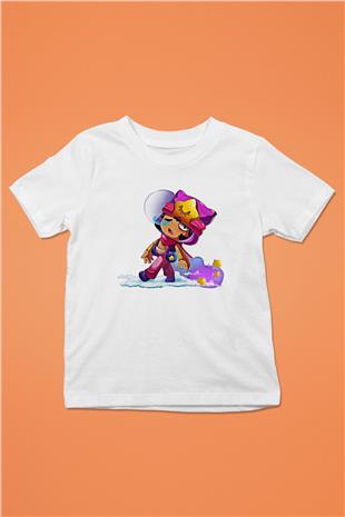 Brawl Stars Baskılı Beyaz Unisex Beyaz Çocuk Tişört - Tshirt
