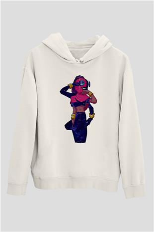 Brawl Stars Baskılı Beyaz Unisex Kapüşonlu Sweatshirt