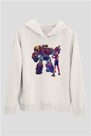 Brawl Stars Baskılı Beyaz Unisex Kapüşonlu Sweatshirt