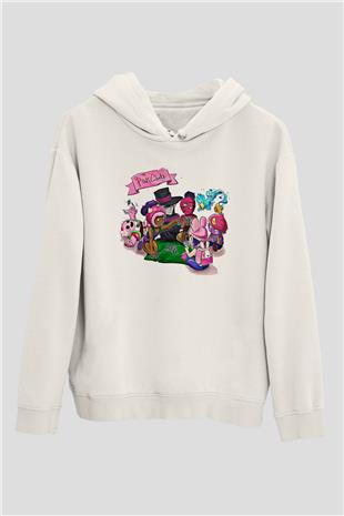 Brawl Stars Baskılı Beyaz Unisex Kapüşonlu Sweatshirt