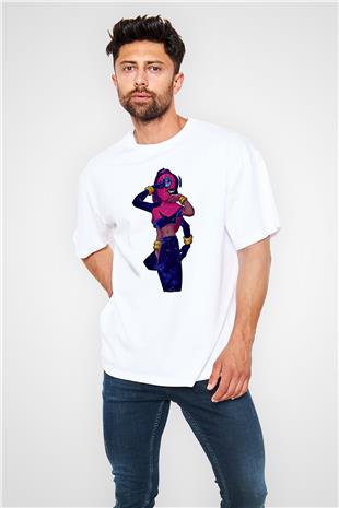 Brawl Stars Baskılı Beyaz Unisex Oversize Tişört - Tshirt