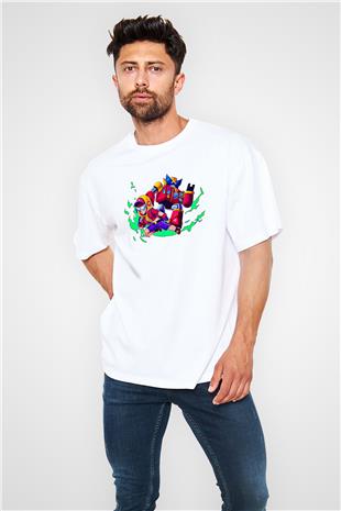 Brawl Stars Baskılı Beyaz Unisex Oversize Tişört - Tshirt