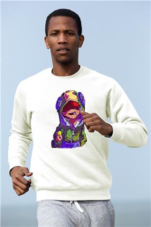 Brawl Stars Baskılı Beyaz Unisex Sweatshirt