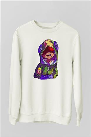 Brawl Stars Baskılı Beyaz Unisex Sweatshirt