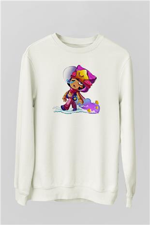 Brawl Stars Baskılı Beyaz Unisex Sweatshirt
