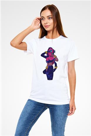 Brawl Stars Baskılı Unisex Beyaz Tişört - Tshirt