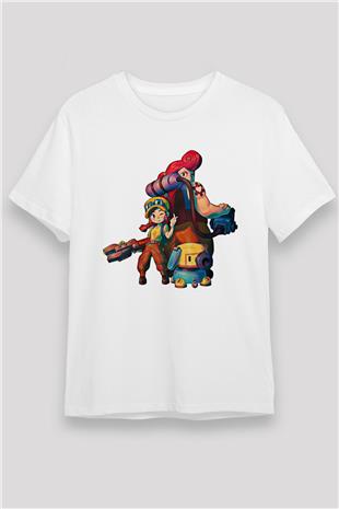 Brawl Stars Baskılı Unisex Beyaz Tişört - Tshirt