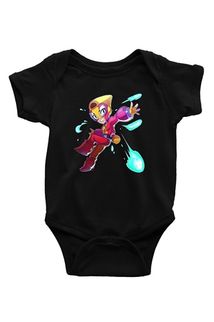 Brawl Stars Baskılı Unisex Siyah Bebek Body - Zıbın