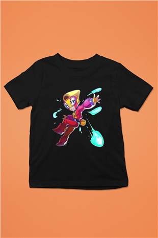 Brawl Stars Baskılı Unisex Siyah Çocuk Tişört - Tshirt