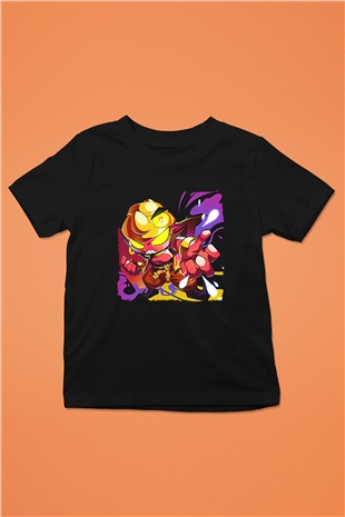 Brawl Stars Baskılı Unisex Siyah Çocuk Tişört - Tshirt