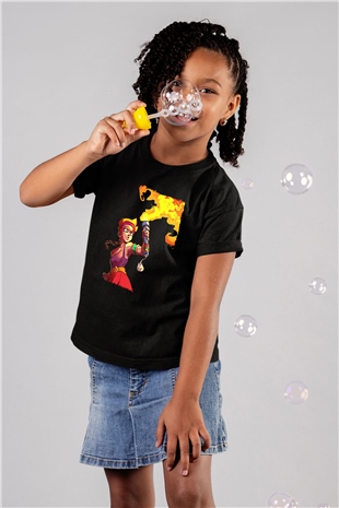 Brawl Stars Baskılı Unisex Siyah Çocuk Tişört - Tshirt