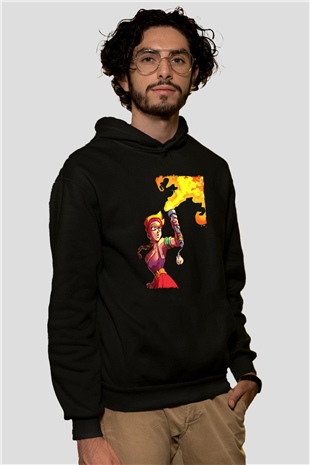 Brawl Stars Baskılı Unisex Siyah Kapüşonlu Sweatshirt