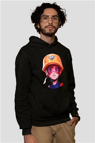 Brawl Stars Baskılı Unisex Siyah Kapüşonlu Sweatshirt