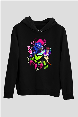 Brawl Stars Baskılı Unisex Siyah Kapüşonlu Sweatshirt