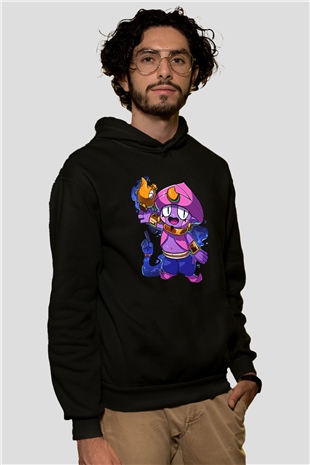 Brawl Stars Baskılı Unisex Siyah Kapüşonlu Sweatshirt