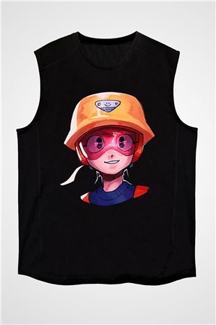 Brawl Stars Baskılı Unisex Siyah Kolsuz Tişört - Tshirt