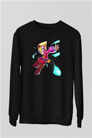 Brawl Stars Baskılı Unisex Siyah Sweatshirt