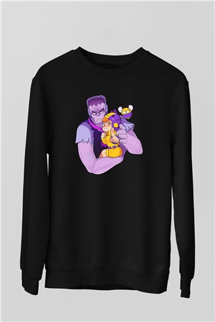 Brawl Stars Baskılı Unisex Siyah Sweatshirt