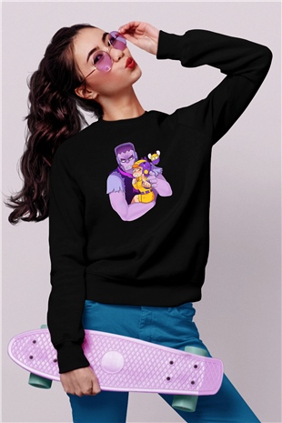 Brawl Stars Baskılı Unisex Siyah Sweatshirt