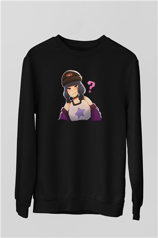 Brawl Stars Baskılı Unisex Siyah Sweatshirt