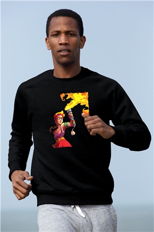 Brawl Stars Baskılı Unisex Siyah Sweatshirt