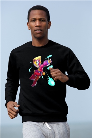 Brawl Stars Baskılı Unisex Siyah Sweatshirt
