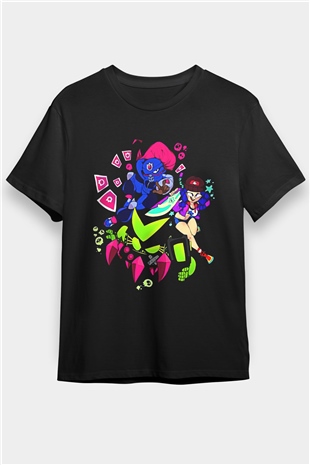 Brawl Stars Baskılı Unisex Siyah Tişört - Tshirt
