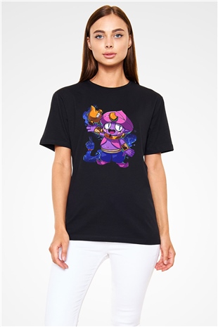 Brawl Stars Baskılı Unisex Siyah Tişört - Tshirt