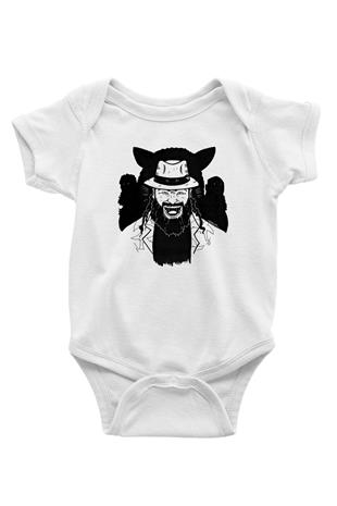 Bray Wyatt Baskılı Beyaz Unisex Bebek Body - Zıbın