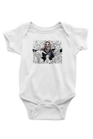 Bray Wyatt Baskılı Beyaz Unisex Bebek Body - Zıbın